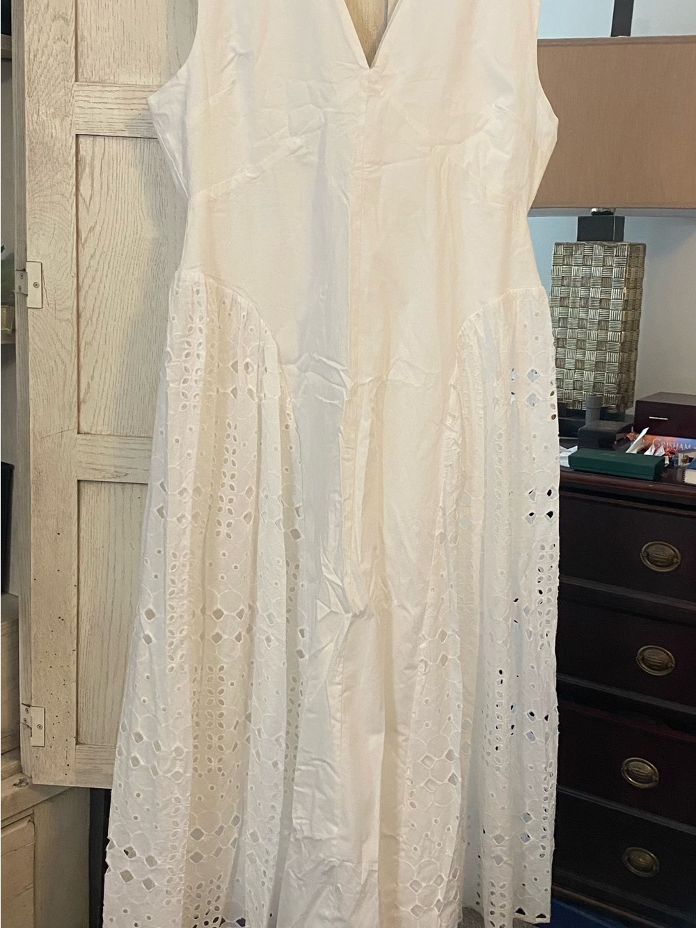 Anthropologie White Eyelet Maxi Dress